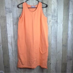 Cotton Connection Vintage Small Orange Crewneck Sleeveless Dress With Po…